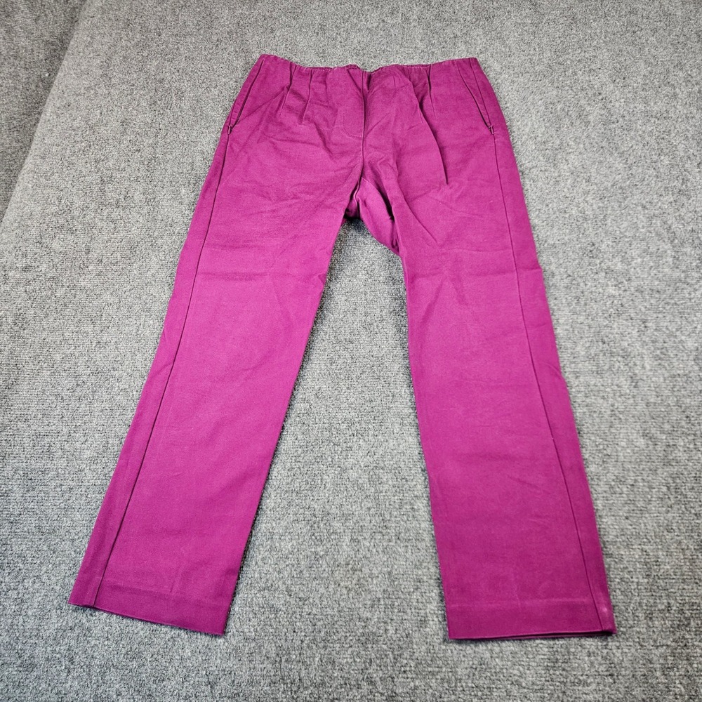 J. Jill Wearever Magenta Purple Straight Leg Side Zip Pants Womens 8 Petite